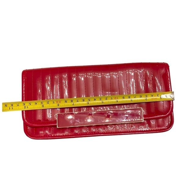 Ted baker red patent leather clutch bag